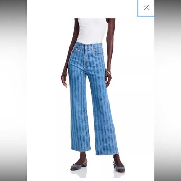 Veronica Beard Blue Striped Jeans - Picture 1 of 13